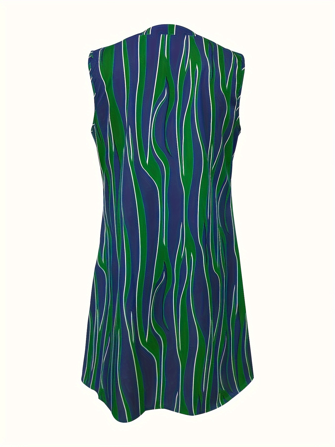 abstract ripple print dress casual v neck sleeveless dress womens clothing details 16