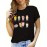 Cute Milk Tea Print T-shirt, Casual Short Sleeve Crew Neck Summer Top, Women's Clothing
