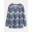 Denim Print Pullover Sweatshirt, Casual Long Sleeve Crew Neck Sweatshirt For Fall & Winter, Women's Clothing